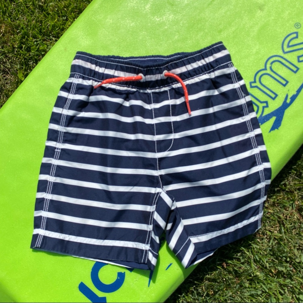 100% Recycled Polyester Stripe Swim Trunks